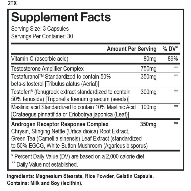 2TX® Natural Testosterone Amplifier - 30 Servings Per Container - Sports Nutrition By Max Muscle