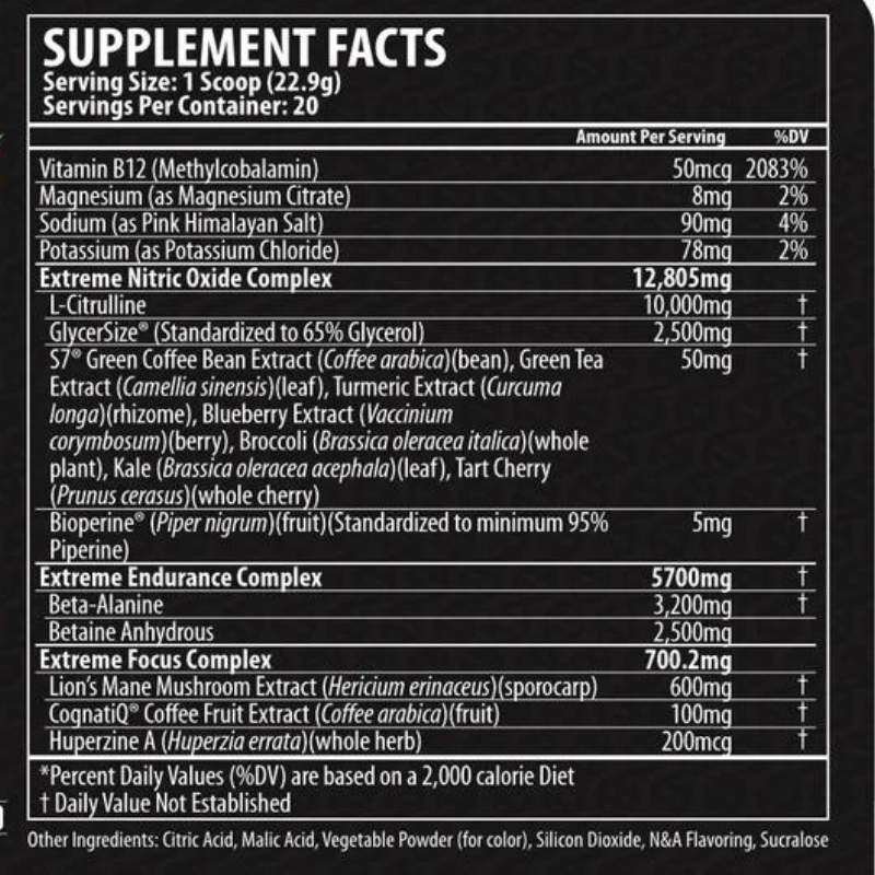 PUMP UNRIVALED - Nootropic Nitric Oxide Booster - 20 Workouts Per Container - Sports Nutrition By Max Muscle