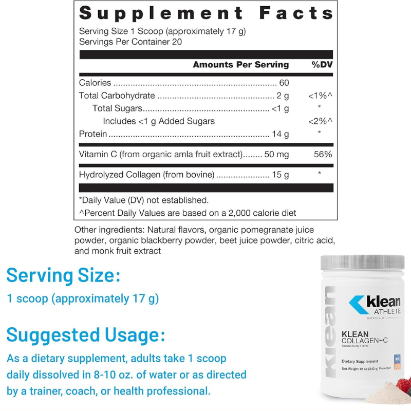 Klean Collagen+C – NSF Certified Joint & Skin Support - Sports Nutrition By Max Muscle