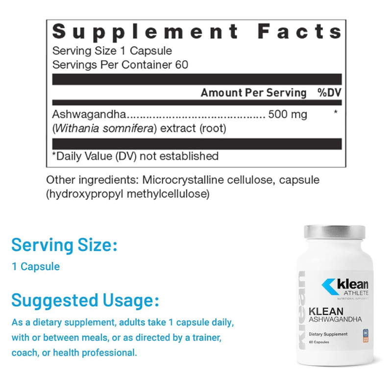 Klean Ashwagandha – NSF Certified Stress & Recovery Support - Sports Nutrition By Max Muscle