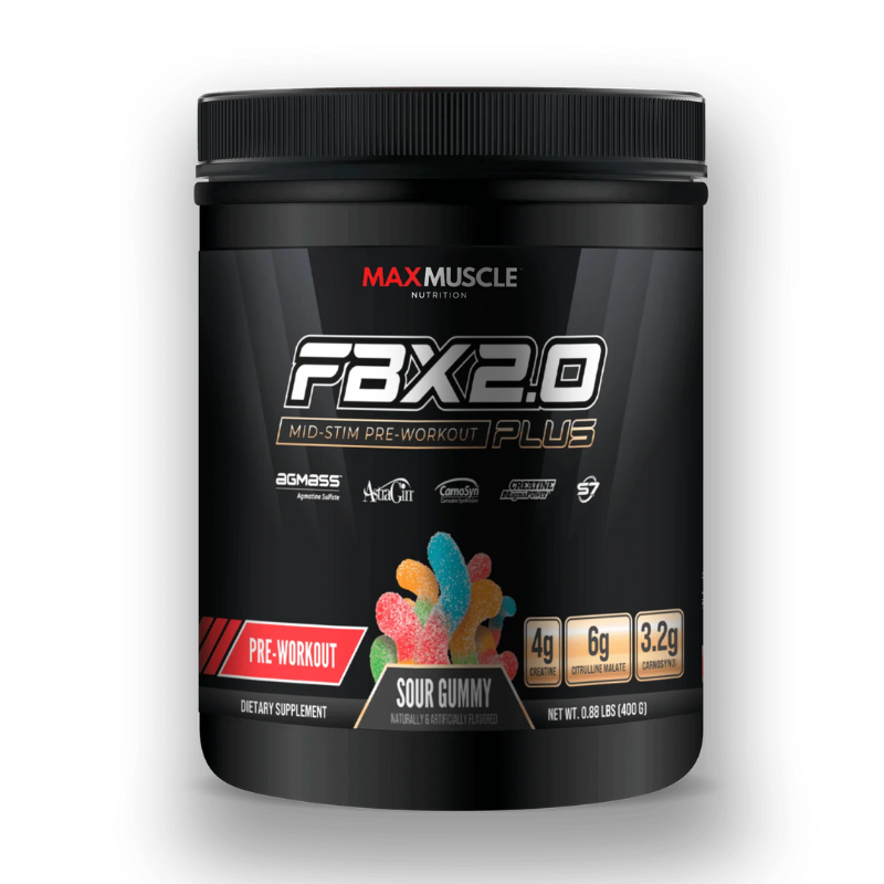FBX 2.0 PLUS 40 Workouts Per Container SPORTS PERFORMANCE Max Muscle Sports Nutrition Sour Gummy