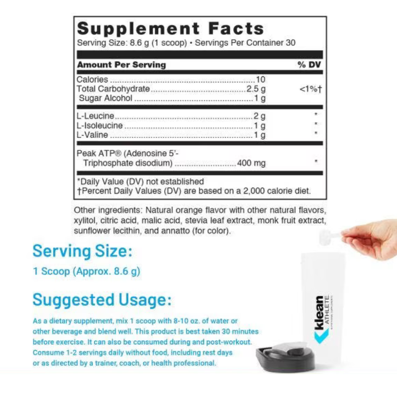 Klean BCAA + PEAK ATP® – Servings Per Container Approx. 30 - Sports Nutrition By Max Muscle