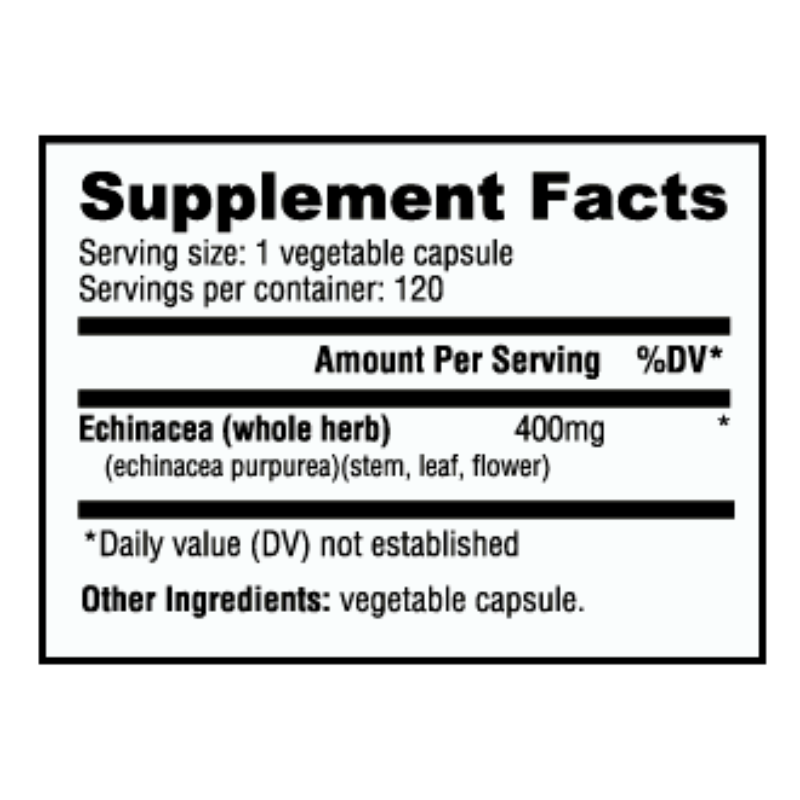 Echinacea (400 mg) - 120 Servings Per Container HEALTH & WELLNESS NUTRABIO