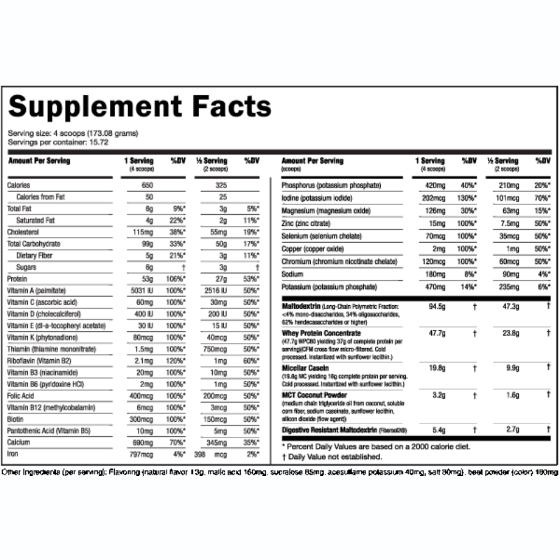 Extreme Mass 650 Calories -16 Servings Per Container - Sports Nutrition By Max Muscle