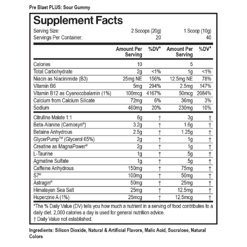 Max Pre Blast Plus™ Fully Dosed Pre-Workout - 20 Workouts Per Container - Sports Nutrition By Max Muscle