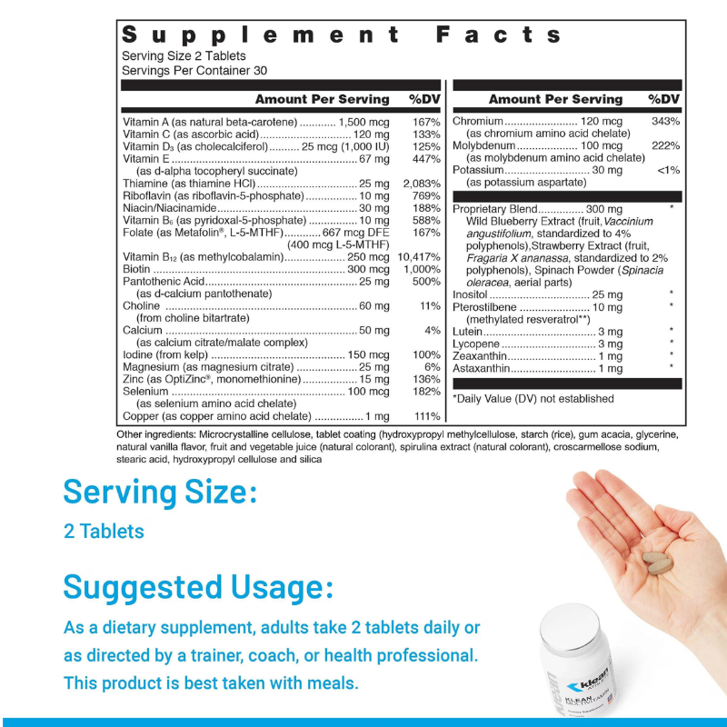 Klean Multivitamin – NSF Certified Daily Nutrition - Sports Nutrition By Max Muscle
