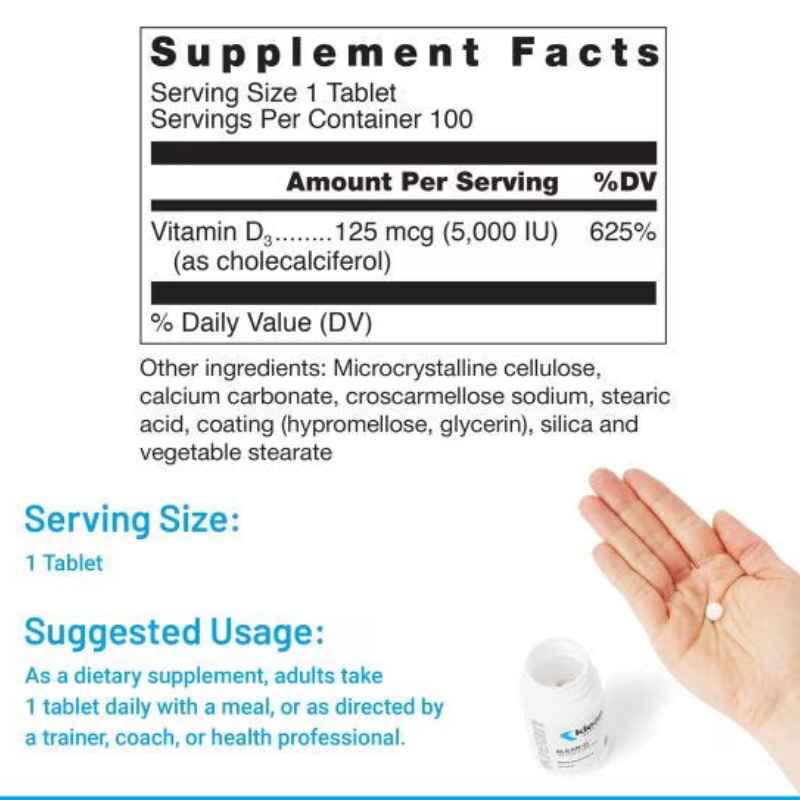 KLEAN-D™ – 5,000 IU Vitamin D3 - Servings Per Container 100 - Sports Nutrition By Max Muscle