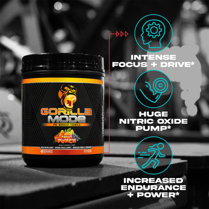 Gorilla Mode Pre-Workout - Upgraded Formula – 40 Workouts - Sports Nutrition By Max Muscle