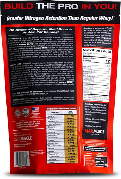 MaxPro Elite - 26/52 Servings Per Container PROTEIN SUPPLEMENTS Max Muscle Sports Nutrition