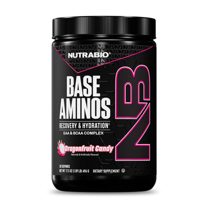 Base Aminos - 30 Servings AMINO ACIDS NUTRABIO Dragon Fruit Candy