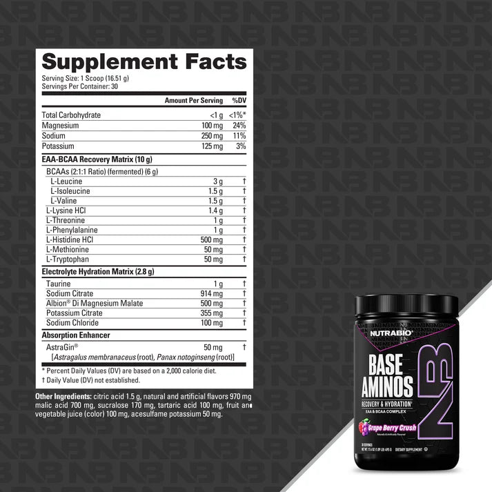 Base Aminos - 30 Servings AMINO ACIDS NUTRABIO