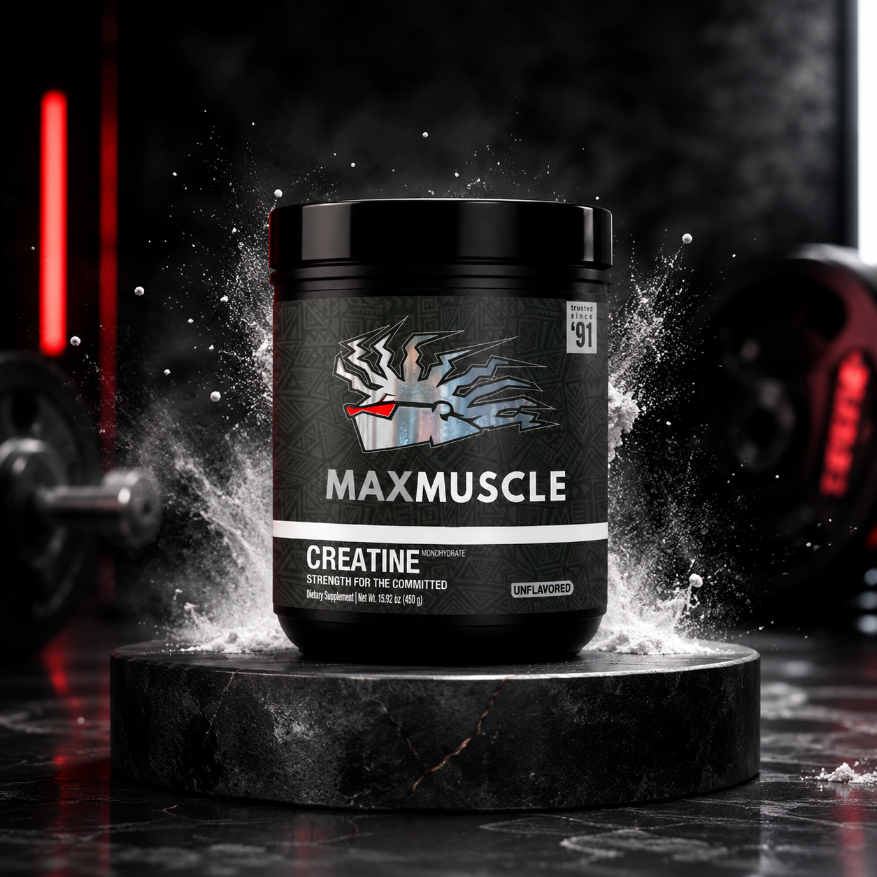 Max Creatine — Pure Creatine Monohydrate (90 serving per container) SPORTS PERFORMANCE Max Muscle Sports Nutrition