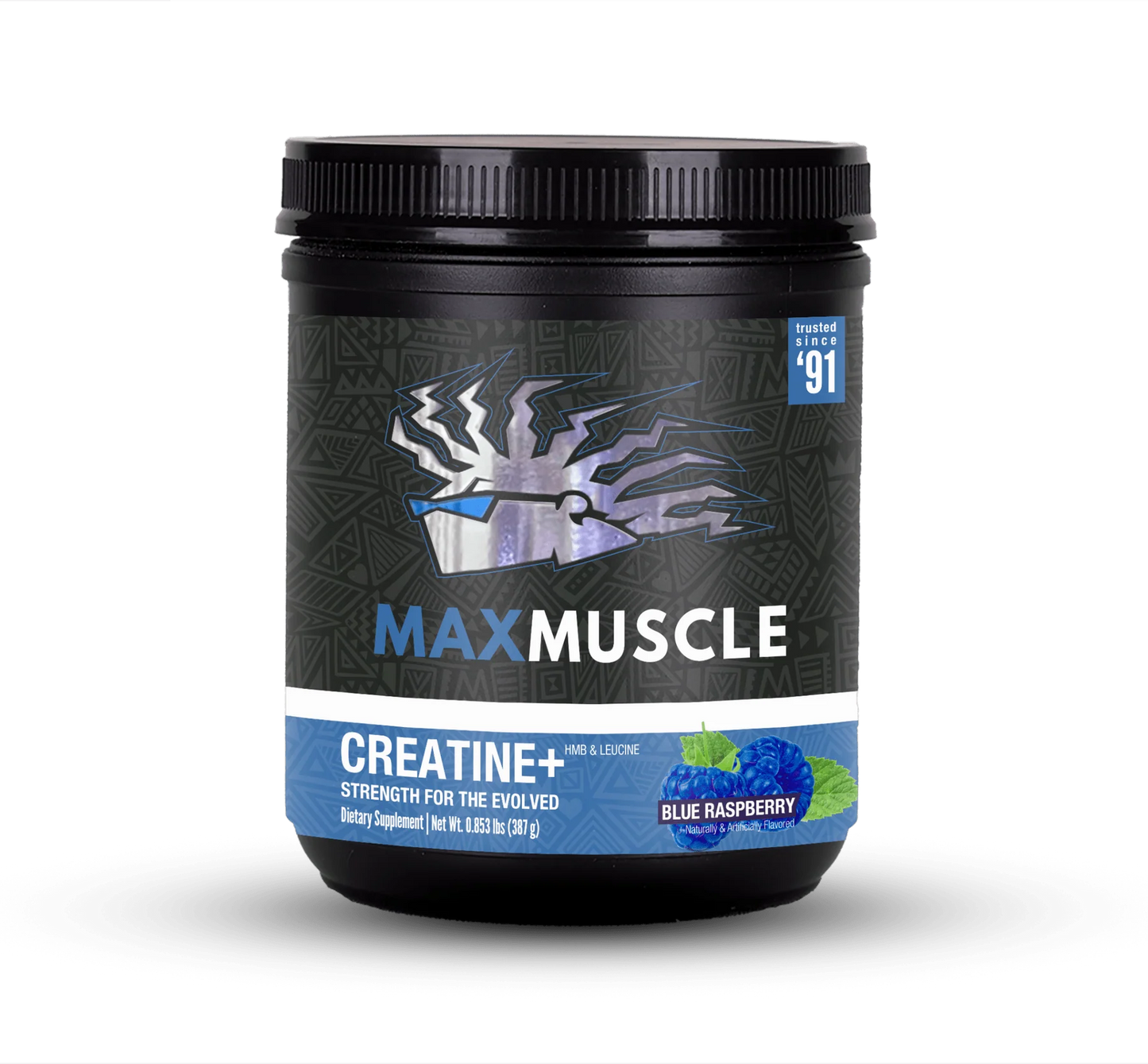 Creatine+ 30 servings per container SPORTS PERFORMANCE Max Muscle Sports Nutrition Blue Raspberry