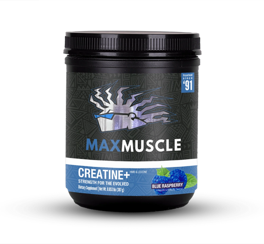 Creatine+ 30 servings per container SPORTS PERFORMANCE Max Muscle Sports Nutrition Blue Raspberry