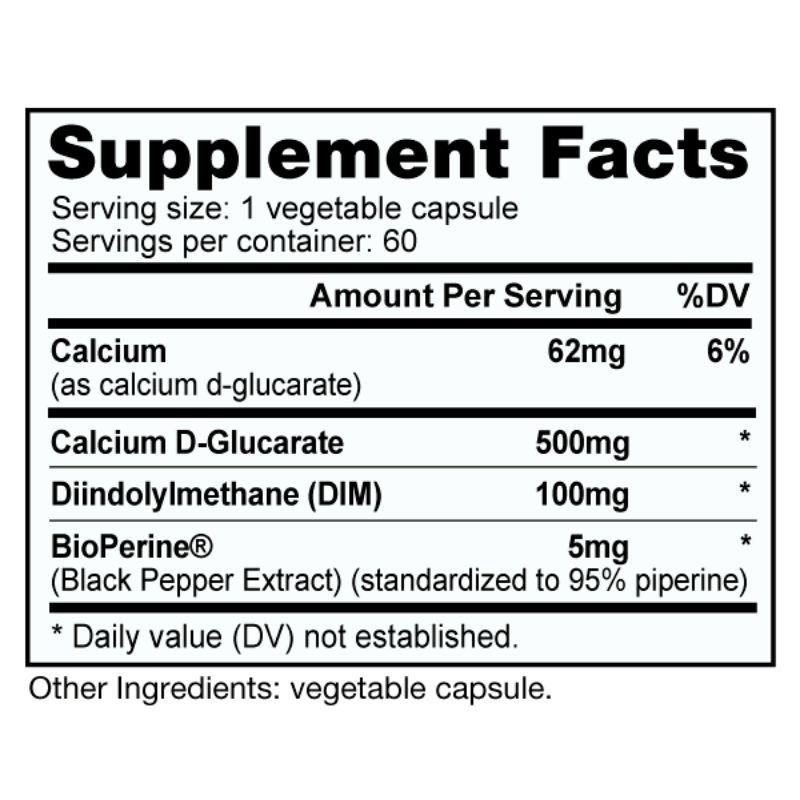 DIM with Calcium D-Glucarate - 60 Servings Per Container - Sports Nutrition By Max Muscle