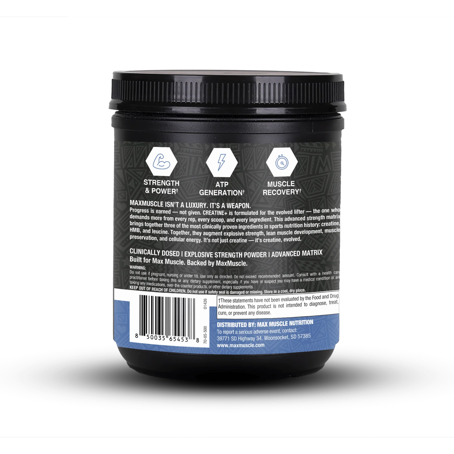 Creatine+ 30 servings per container SPORTS PERFORMANCE Max Muscle Sports Nutrition