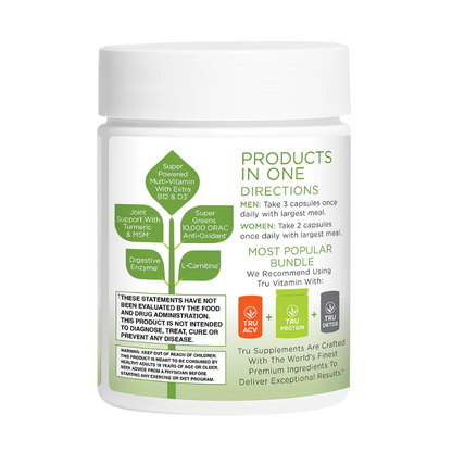 TRU Vitamin With ORAC Super greens - 30 Servings Per Container - Sports Nutrition By Max Muscle