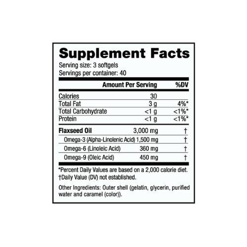 Omega 3.6.9 Flaxseed Oil (1000mg) - 80 Servings Per Container - Sports Nutrition By Max Muscle